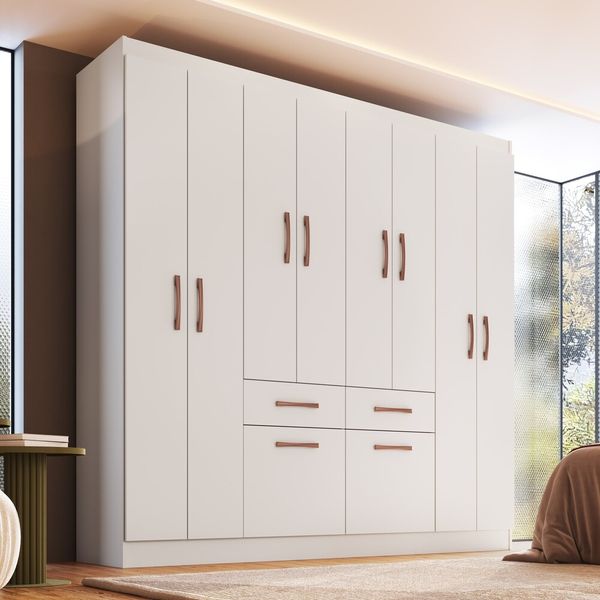 Guarda-Roupa 10 Portas 2 Gavetas Multimúveis CR35072 Branco
