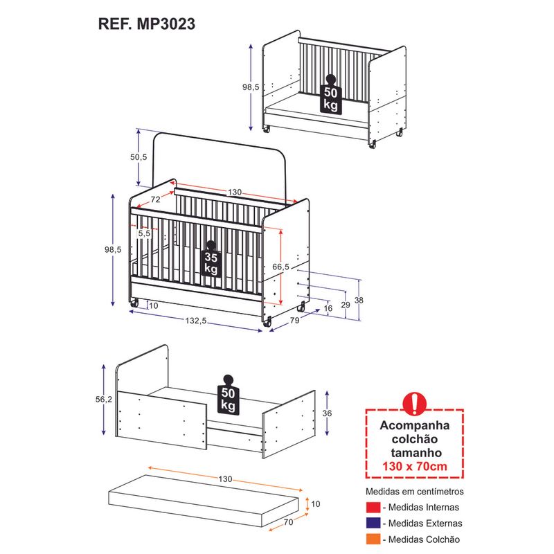 berco-americano-3-em-1-com-colchao-incluso-e-rodizios-bambino-multimoveis-branco