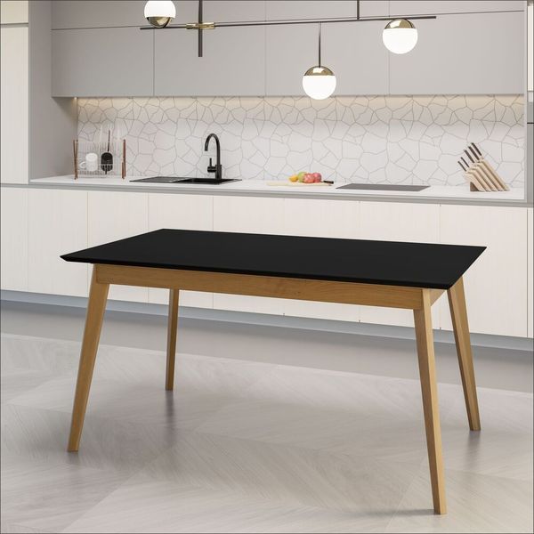 Mesa de Jantar 160cm Multimóveis CR50053 Imbuia/Preta