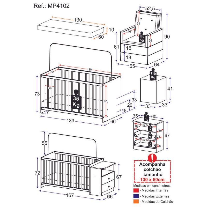 berco-comoda-com-colchao-poltrona-de-amamentacao-e-puff-meu-bebe-multimoveis-mp4102-branco-bege