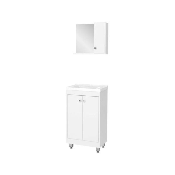 Gabinete Banheiro com Cuba e Espelheira 45cm Multimóveis CR10100 Branco