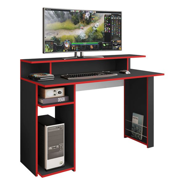 Mesa Gamer com 1 Porta Revistas Multimóveis CR25236 Preto