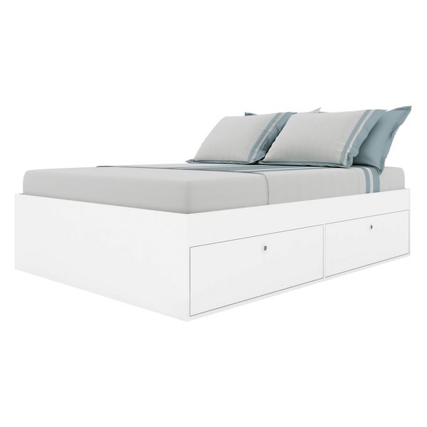 Cama Queen 4 Portas para Colchão 198x158cm Multimóveis CR40089 Branca