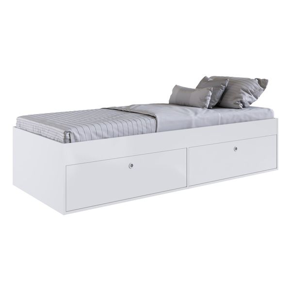 Cama Solteiro 4 Portas para Colchão 188x78cm Multimóveis CR40090 Branca