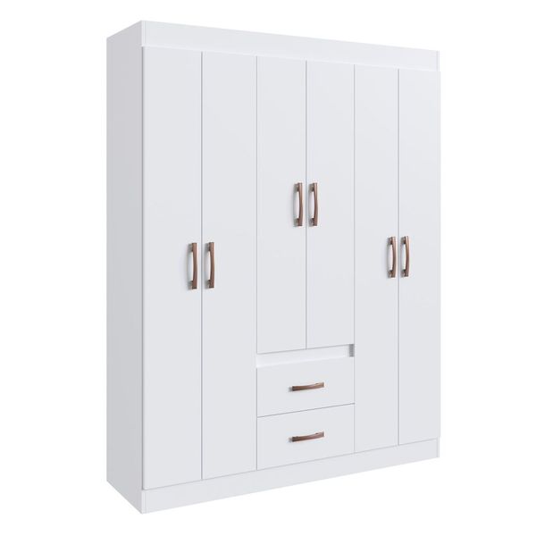 Guarda-Roupas 6 Portas 2 Gavetas Multimóveis CR35111 Branco