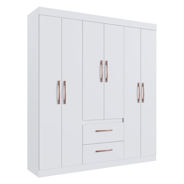 Guarda-Roupas 6 Portas 2 Gavetas Multimóveis CR35114 Branco