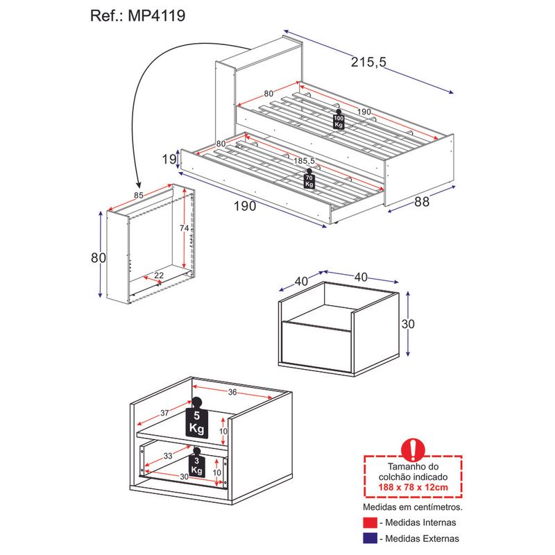 conjunto-quarto-bicama-com-bau-e-mesa-de-cabeceira-suspensa-multimoveis-mp4119-branco