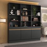 armario-estante-escritorio-3-portas-multimoveis-mp7001-preto-dourado