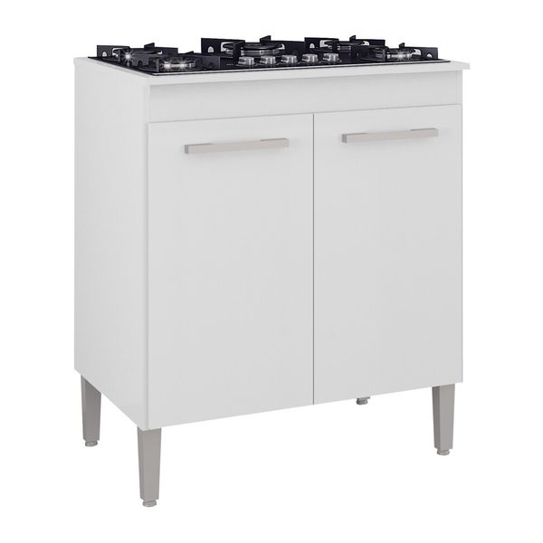 Balcão Cozinha para Cooktop com 2 Portas Multimóveis CR20106 Branco