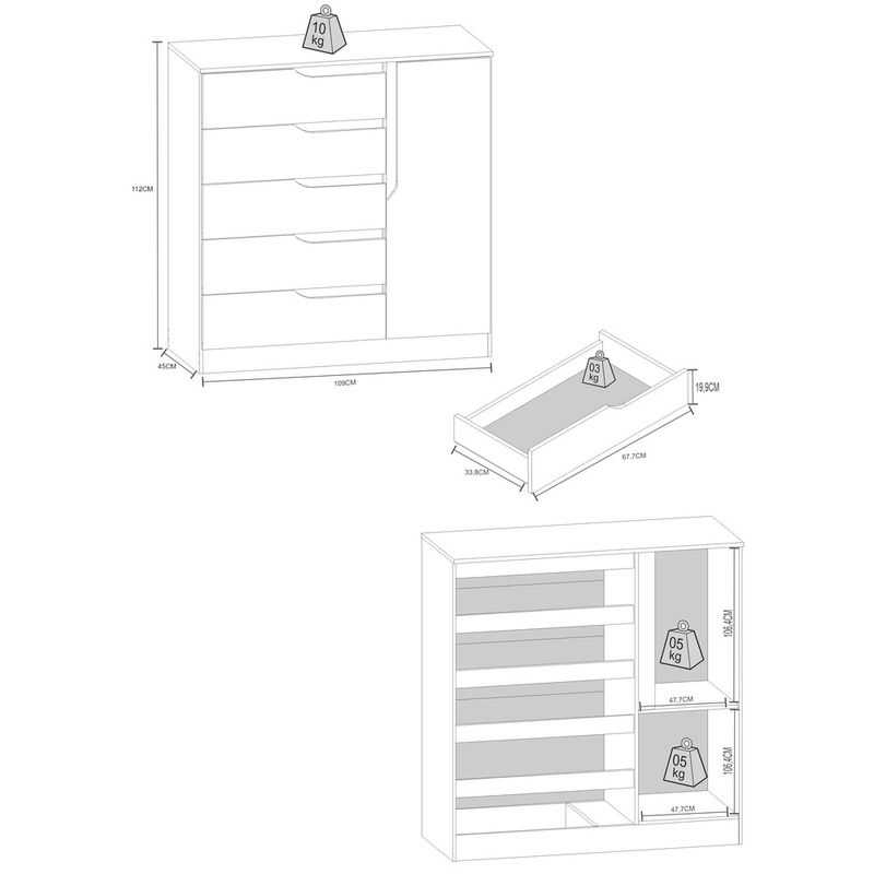 comoda-5-gavetas-1-porta-multimoveis-cr35147-branco