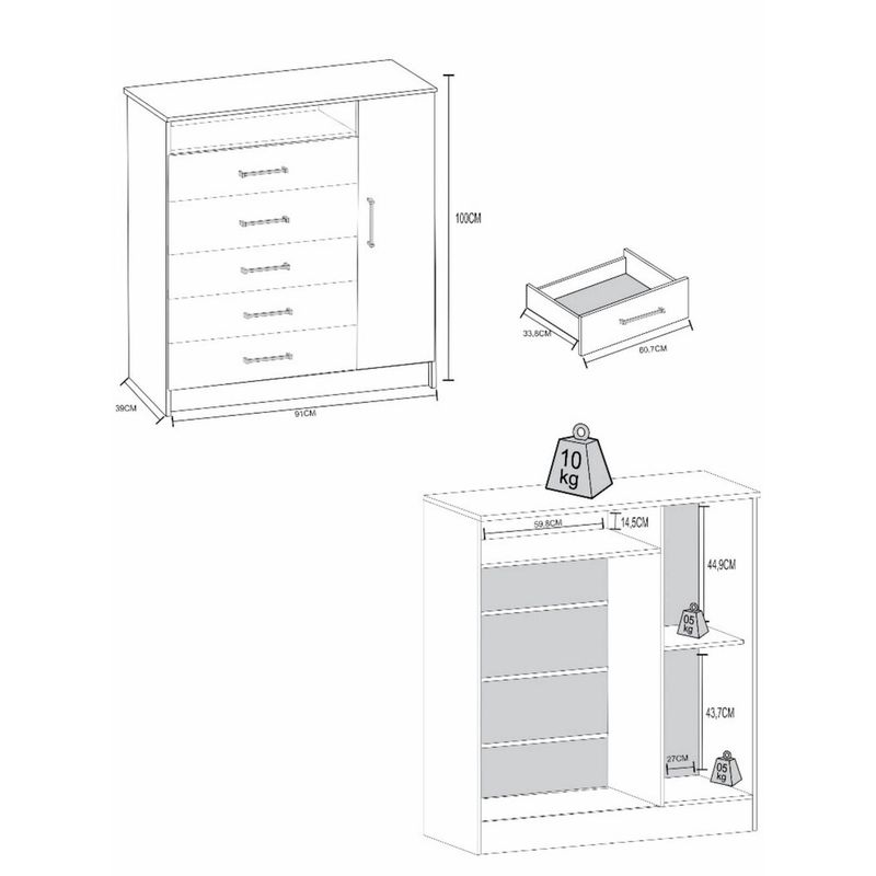 comoda-91cm-5-gavetas-1-porta-multimoveis-cr35149-mocaccino-rustico