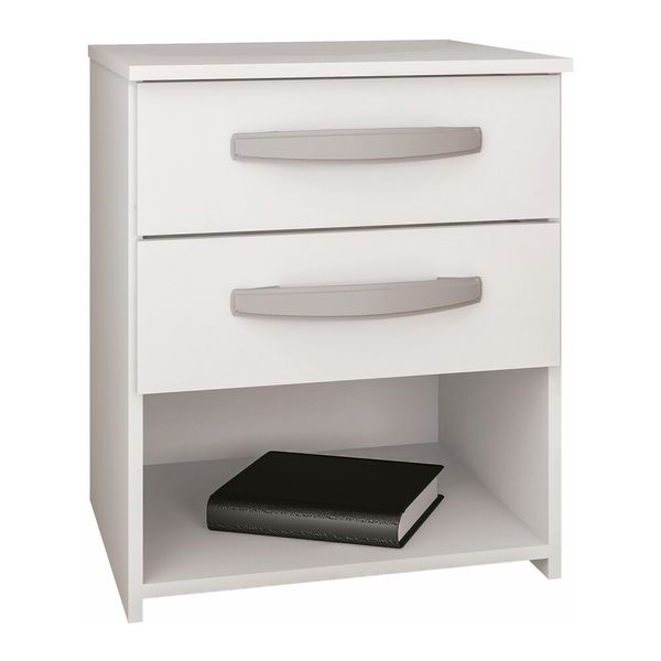 Mesa de Cabeceira com 2 Gavetas Multimóveis CR35151 Branco