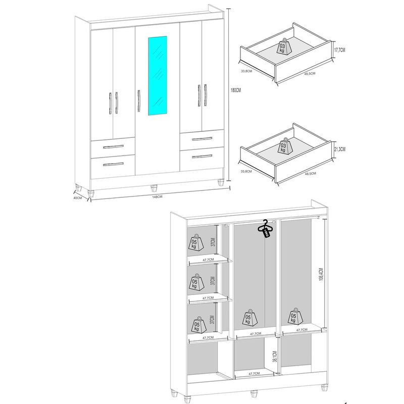 guarda-roupas-5-portas-4-gavetas-com-espelho-multimoveis-cr35136-canelato-rustico-natura-off-white