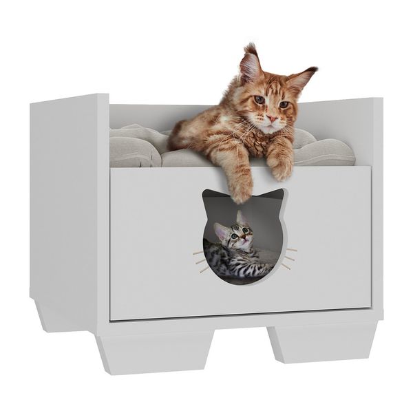 Cama Pet para Gato com 1 Gaveta Multimóveis MP4127 Branca