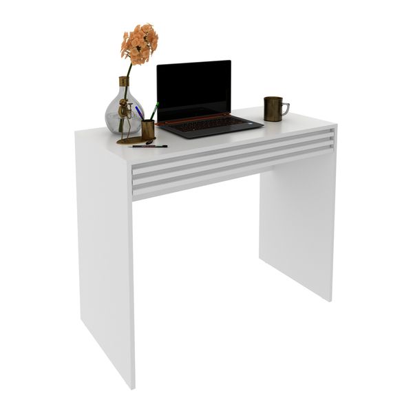 Escrivaninha/Mesa Escritório 90cm com 1 Gaveta Multimóveis CR25261 Branco