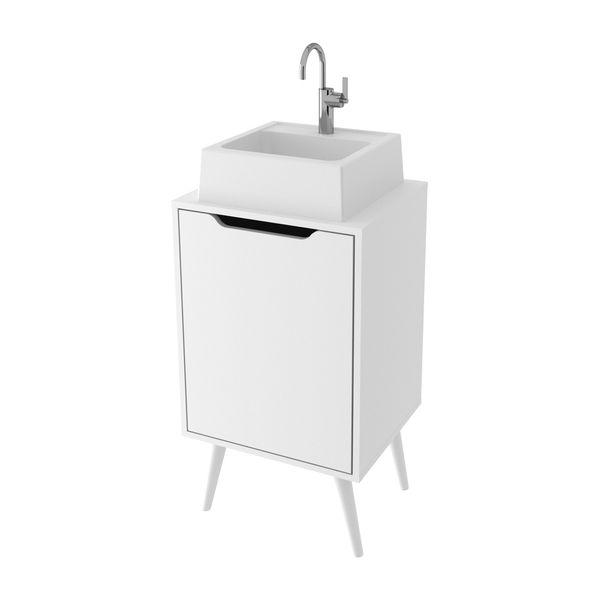 Gabinete Banheiro 45cm 1 Porta Retrô Multimóveis CR10120 Branco