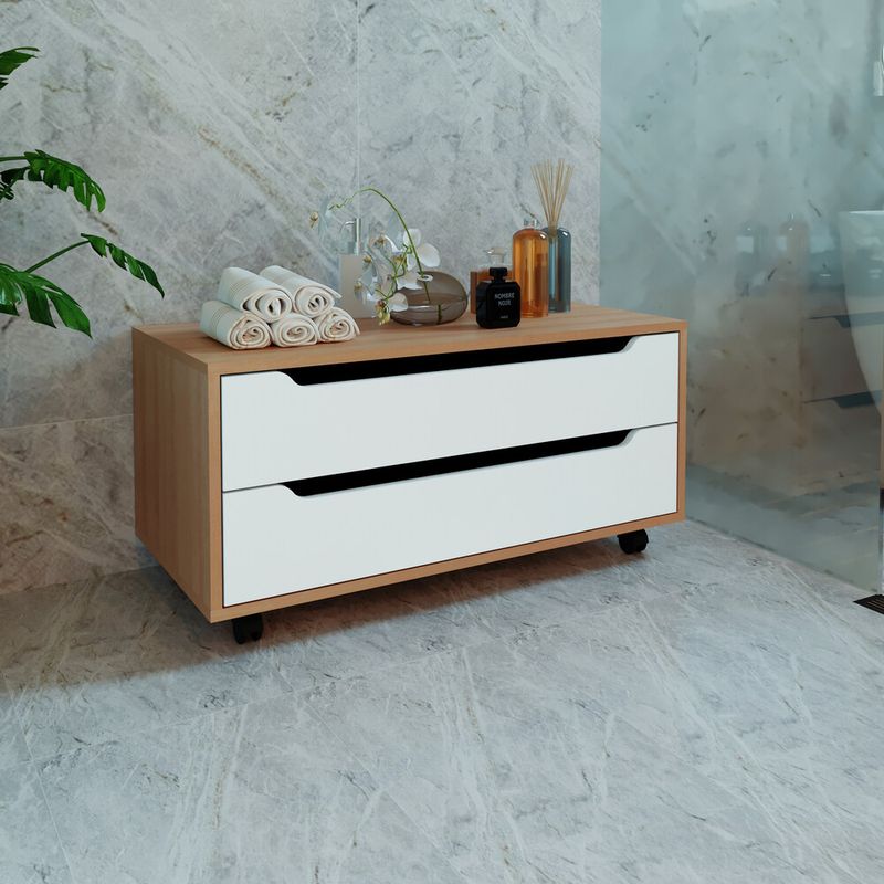 gabinete-banheiro-80cm-2-gavetas-retro-com-rodizios-multimoveis-cr10121-amendoa-branco