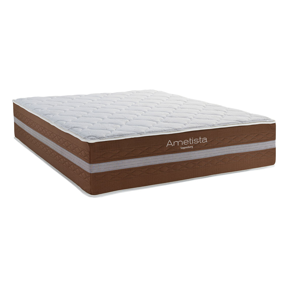Colchão Casal Molas Ensacadas Ametista Pillow Euro In Kappesberg (138x188x36) Cr426a Branco/marrom Branco/marrom