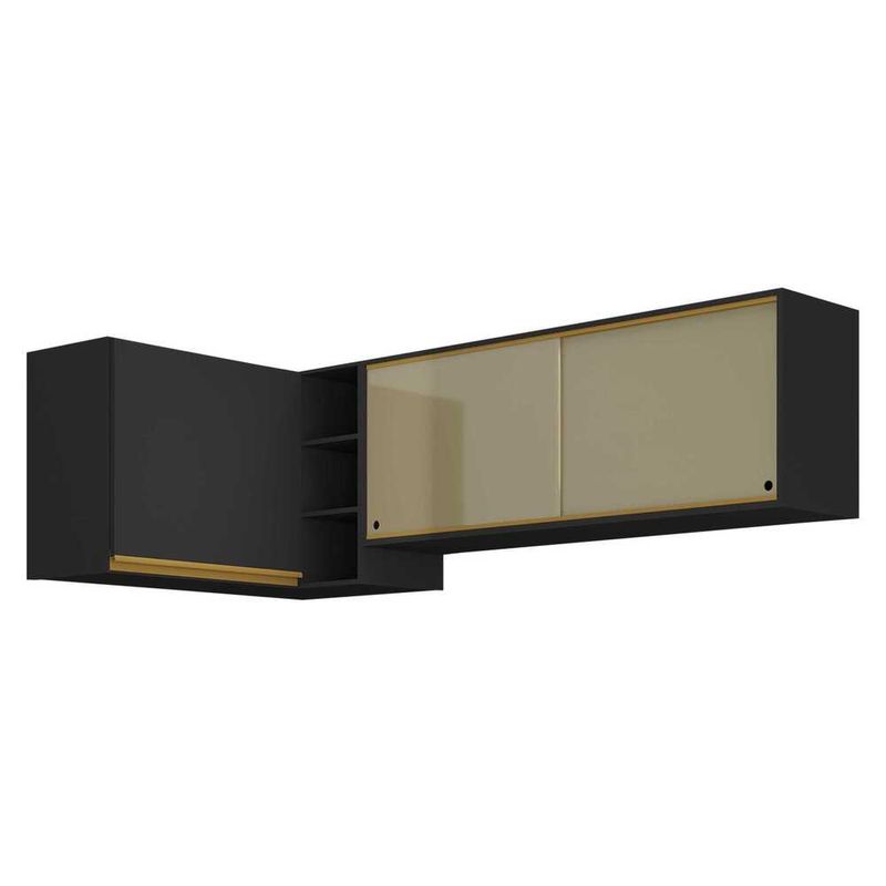 kit-armario-de-cozinha-aereo-canto-90cm-e-aereo-120cm-veneza-multimoveis-mp2147-preto-dourado