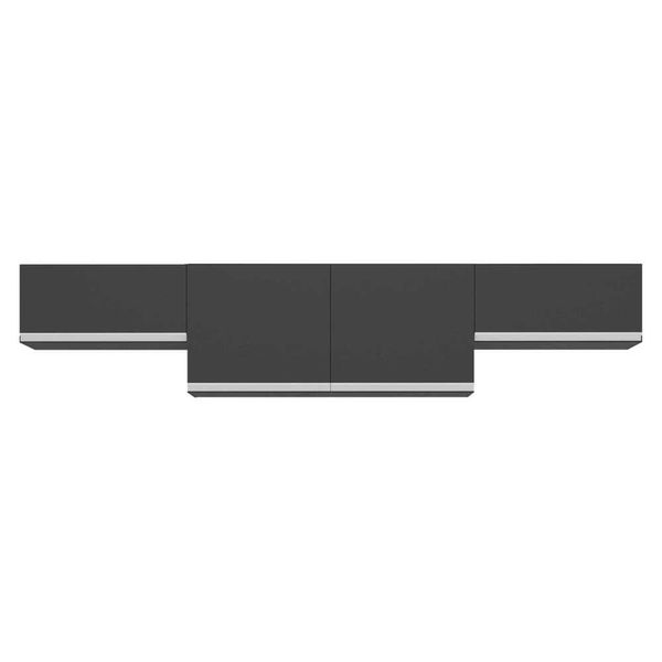 Kit 3 Armários de Cozinha Aéreos 4 Portas Veneza Multimóveis MP2151 Preto/Branco