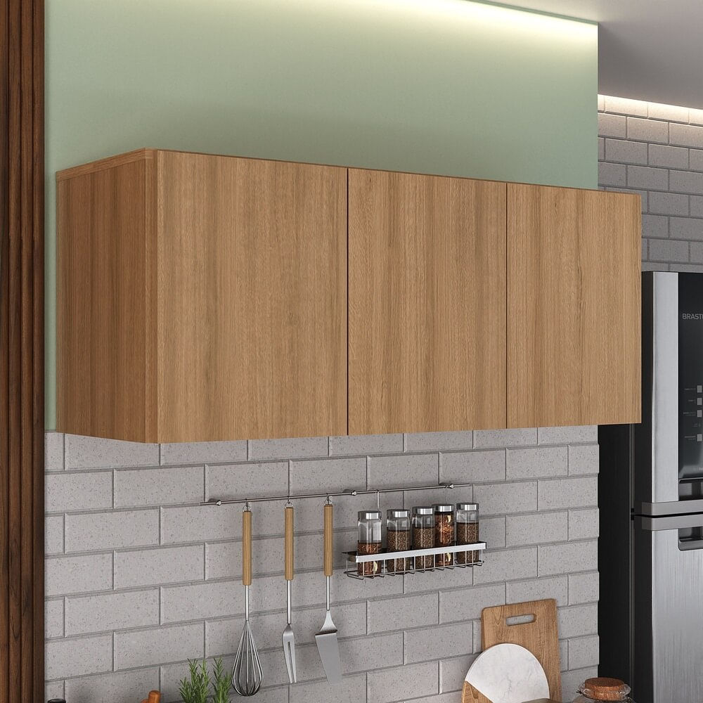 Armário de Cozinha Aéreo 3 Portas Multimóveis MP2155 Rustic