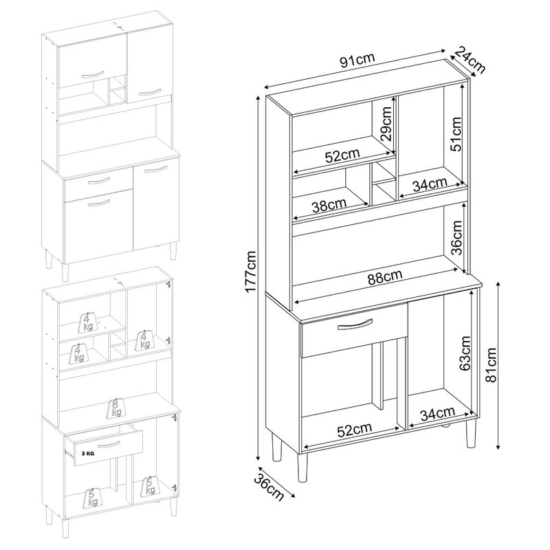 armario-de-cozinha-compacta-4-portas-e-1-gaveta-multimoveis-cr20233-amendola-branco