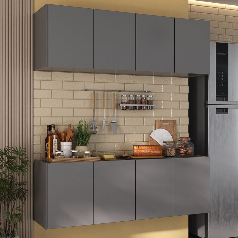 kit-armario-de-cozinha-e-balcao-4-portas-multimoveis-mp2161-grafite