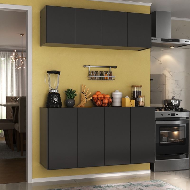 kit-armario-de-cozinha-e-aparador-4-portas-multimoveis-mp2162-preto