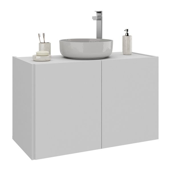 Gabinete de Banheiro 62,5cm Suspenso 2 Portas Multimóveis MP5044 Branco