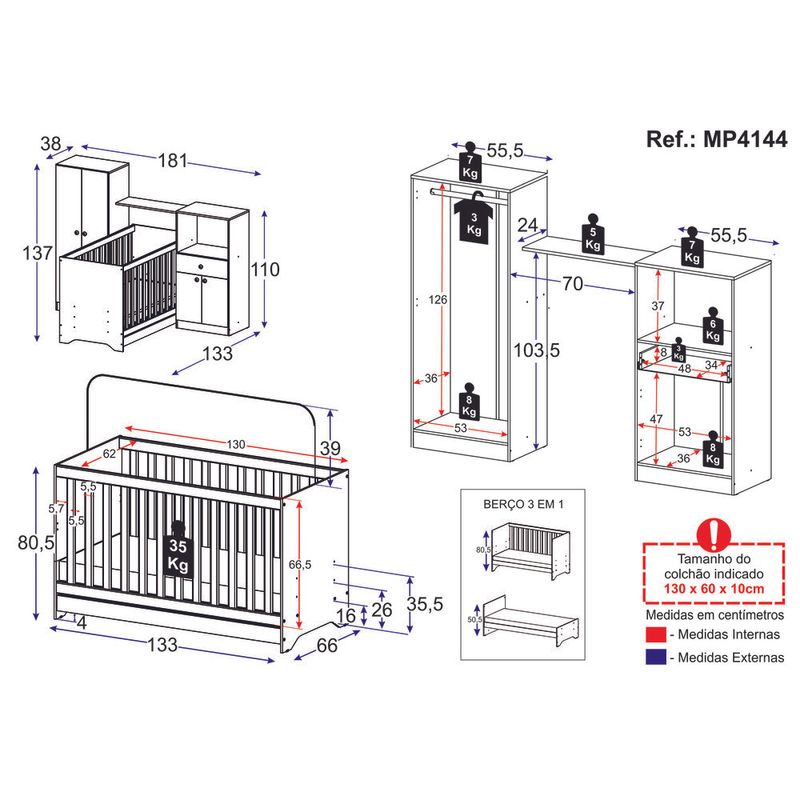 berco-3-em-1-com-colchao-e-guarda-roupas-4-portas-1-gaveta-multimoveis--mp4162-branco