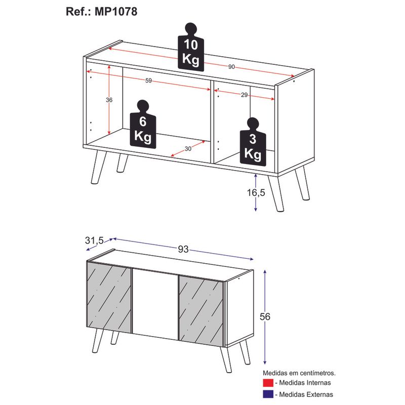 rack-tv-ate-32-polegadas-3-portas-retro-com-espelhos-multimoveis-mp1078-preto-branco