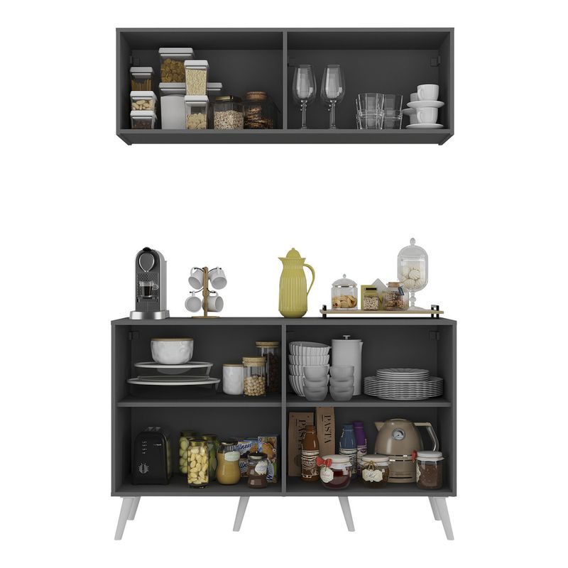 conjunto-cantinho-do-cafe-retro-armario-e-aparador-4-portas-multimoveis-mp1084-grafite-branco