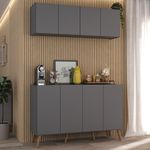 conjunto-cantinho-do-cafe-retro-armario-e-aparador-4-portas-multimoveis-mp1084-grafite-natural