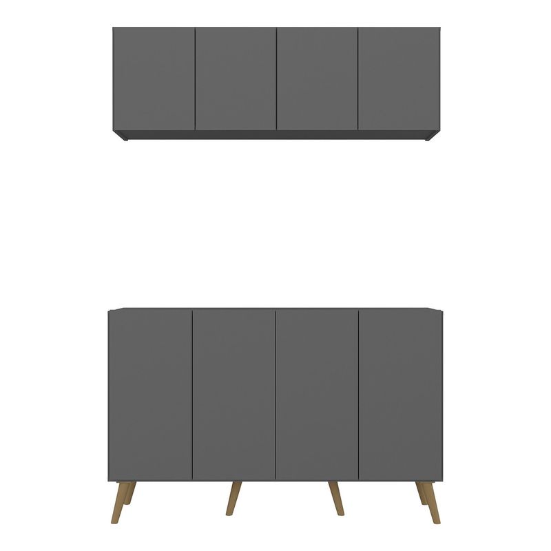 conjunto-cantinho-do-cafe-retro-armario-e-aparador-4-portas-multimoveis-mp1084-grafite-natural