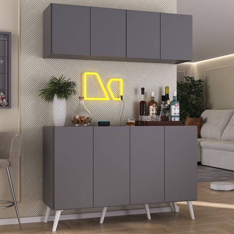 kit-bar-armario-aereo-e-aparador-4-portas-retro-multimoveis-mp1086-grafite-branco
