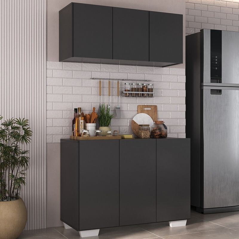 kit-armario-de-cozinha-aereo-e-balcao-3-portas-multimoveis-mp2169-preto-branco