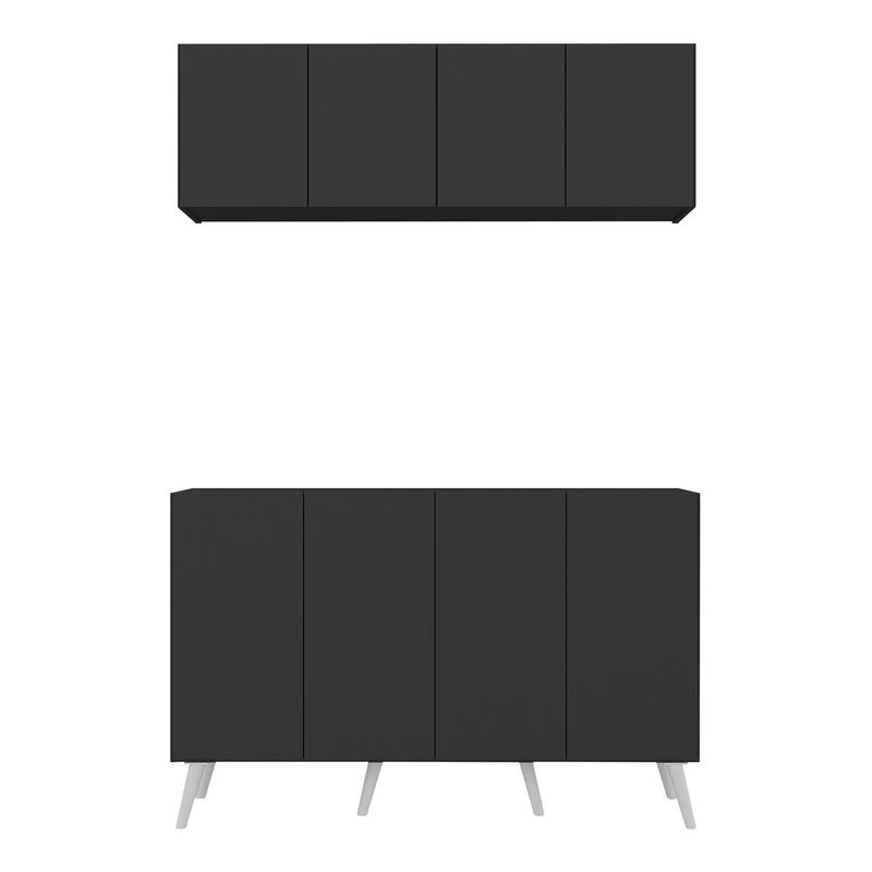 kit-armario-de-cozinha-aereo-e-balcao-4-portas-retro-multimoveis-mp2170-preto-branco