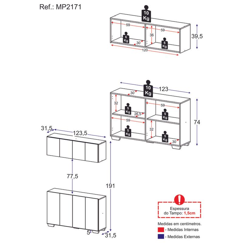 kit-armario-de-cozinha-aereo-e-balcao-4-portas-multimoveis-mp2171-rustic-branco