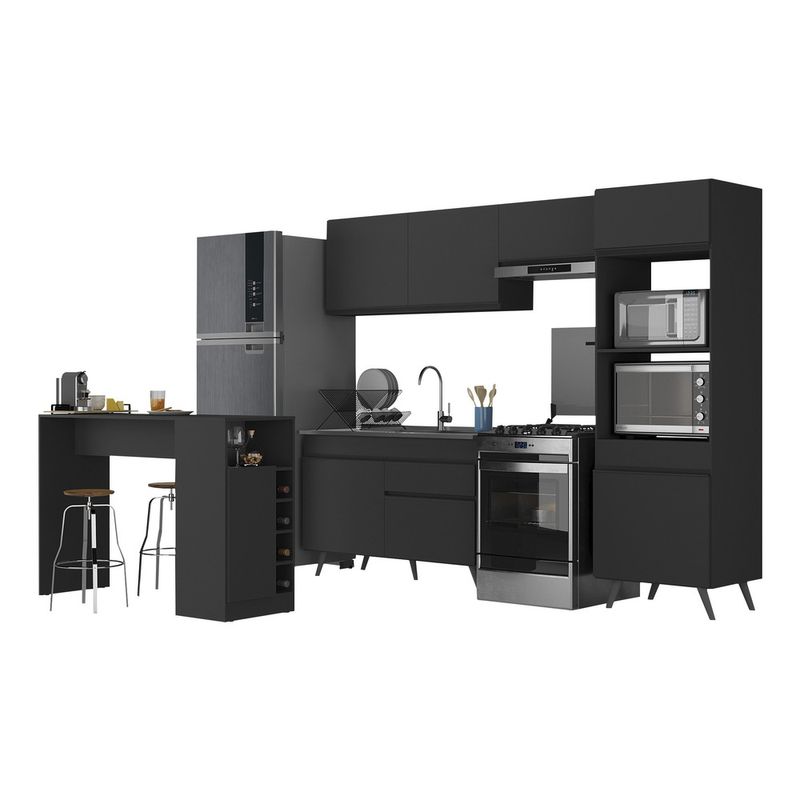 armario-de-cozinha-com-bancada-mesa-gourmet-veneza-multimoveis-mp2174-preto