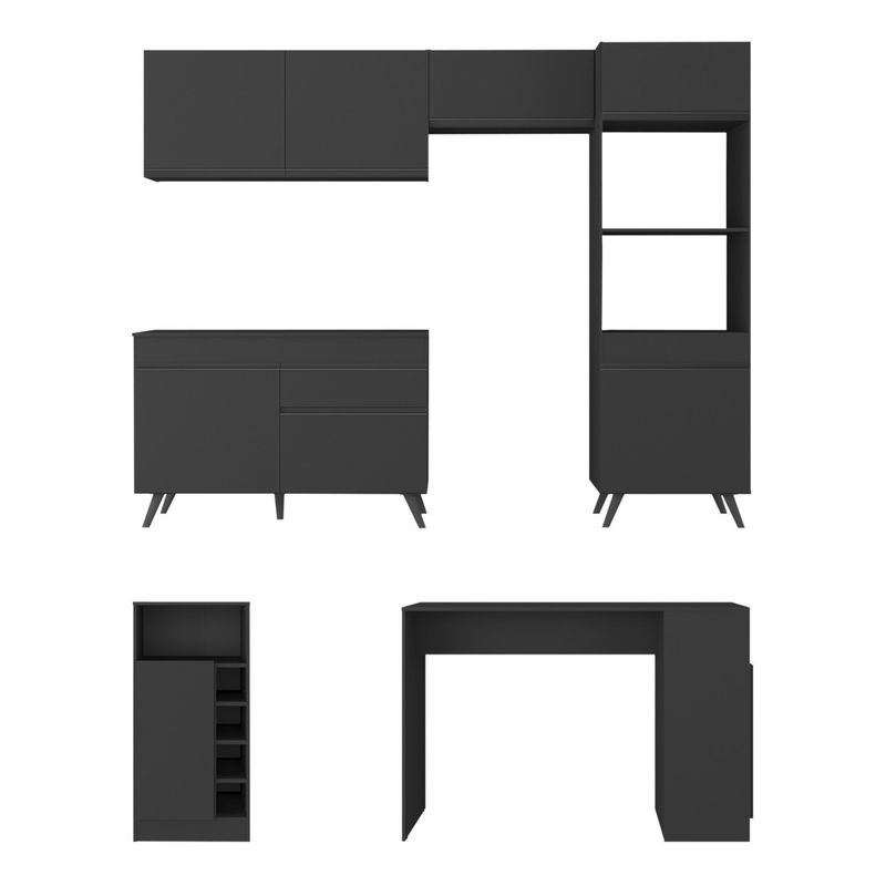 armario-de-cozinha-com-bancada-mesa-gourmet-veneza-multimoveis-mp2174-preto