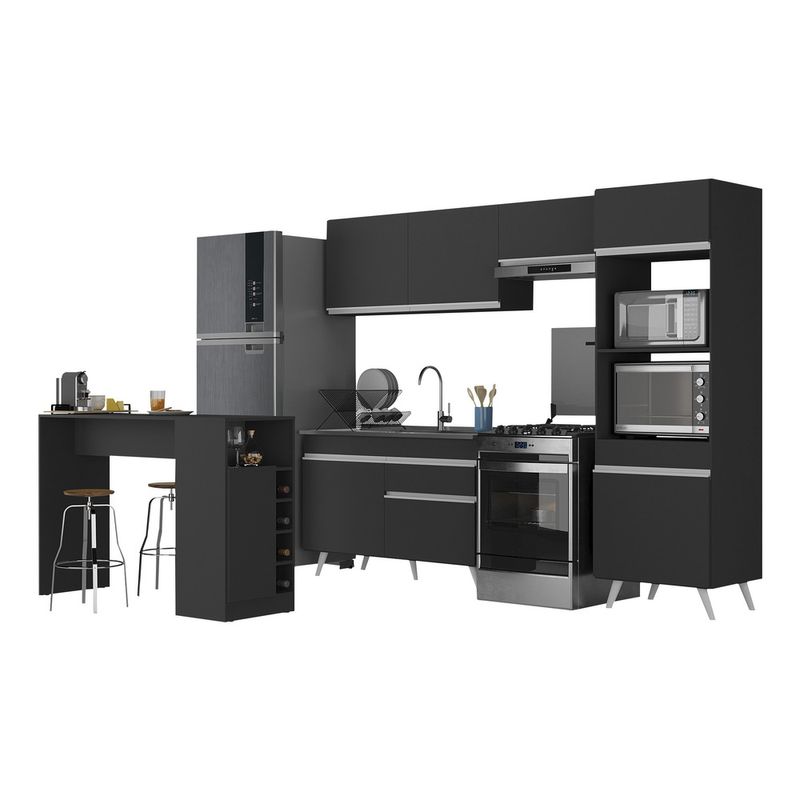 armario-de-cozinha-com-bancada-mesa-gourmet-veneza-multimoveis-mp2174-preto-branco