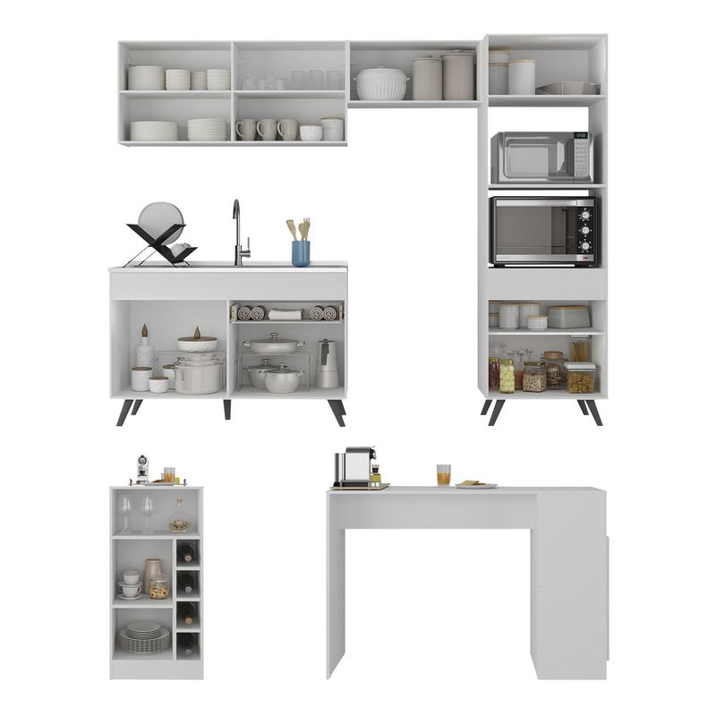armario-de-cozinha-com-bancada-mesa-gourmet-veneza-multimoveis-mp2174-branco-preto