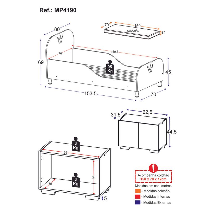 minicama-infantil-com-colchao-incluso-e-mesa-cabeceira-2-portas-multimoveis-mp4190-branca