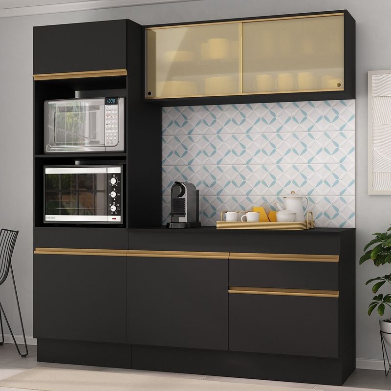 armario-de-cozinha-compacta-3-pecas-com-rodape-mp2178-made-multimoveis-preto-dourado