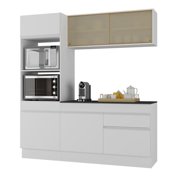 Armário de Cozinha Compacta 3 peças com Rodapé MP2178 Made Multimóveis Branco