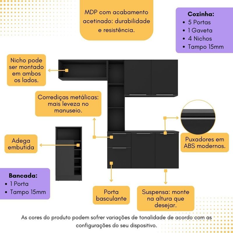 armario-de-cozinha-compacta-com-bancada-americana-Sofia-multimoveis-mp2196-preto