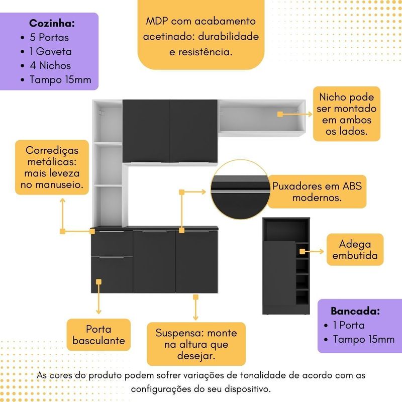 armario-de-cozinha-com-mesa-gourmet-Sofia-multimoveis-mp2197-branco-preto