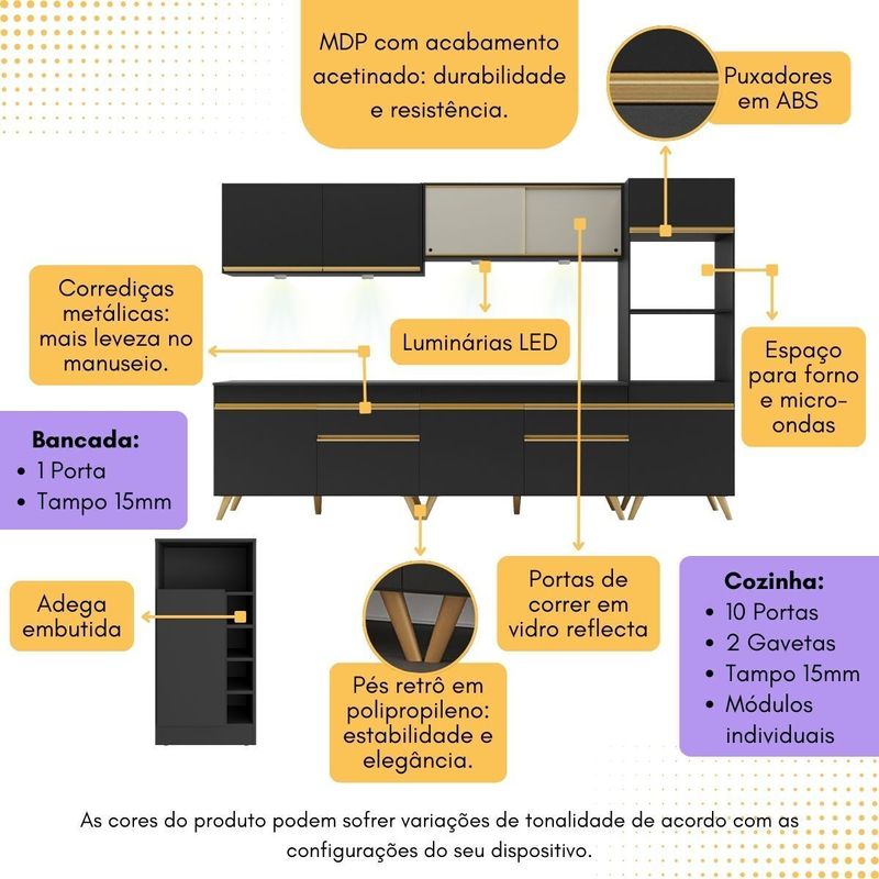 armario-de-cozinha-completa-com-bancada-americana-veneza-multimoveis-mp2199-preto-dourado