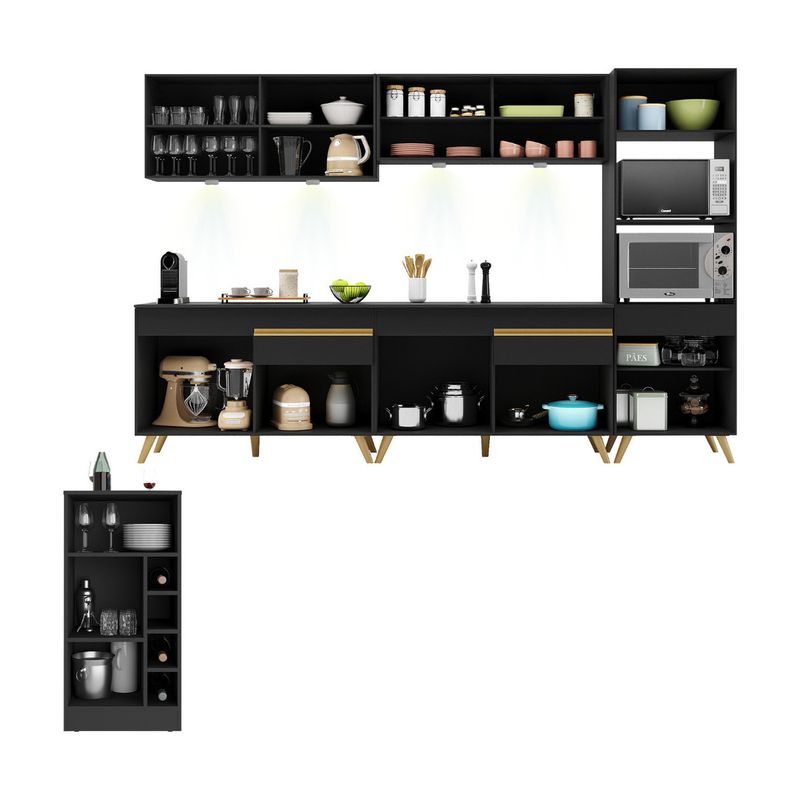 armario-de-cozinha-completa-com-bancada-americana-veneza-multimoveis-mp2199-preto-dourado