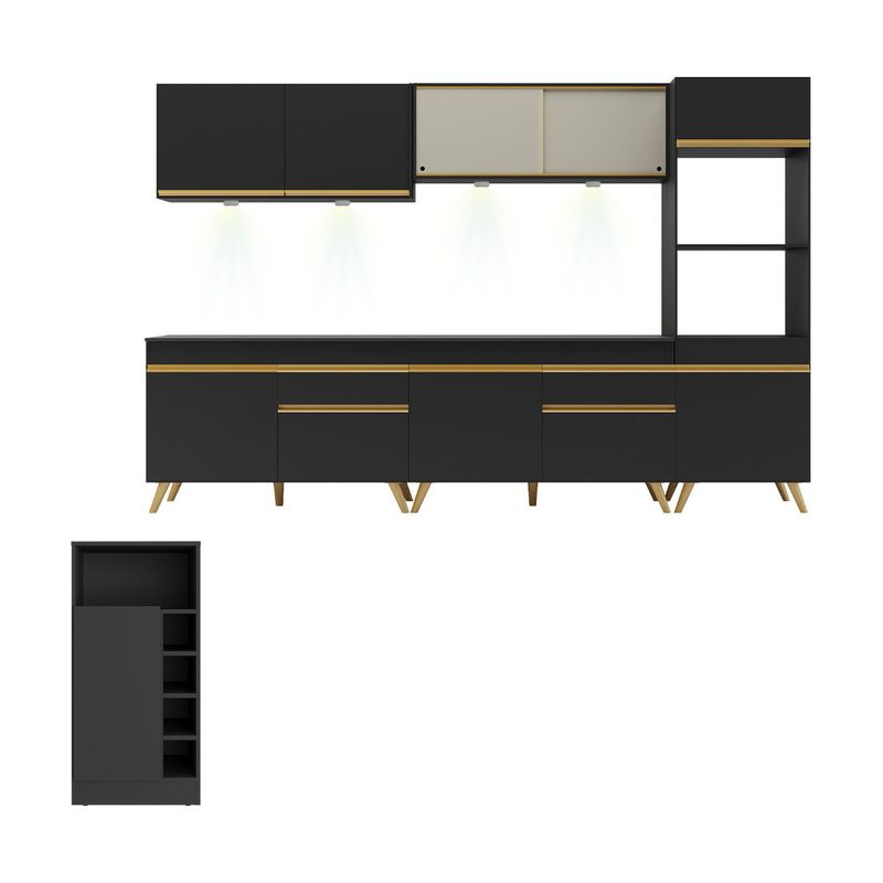 armario-de-cozinha-completa-com-bancada-americana-veneza-multimoveis-mp2199-preto-dourado